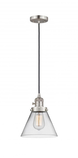 Cone - 1 Light - 8 inch - Brushed Satin Nickel - Cord hung - Mini Pendant (3442|201CSW-SN-G42)