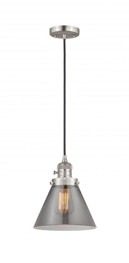 Cone - 1 Light - 8 inch - Brushed Satin Nickel - Cord hung - Mini Pendant (3442|201CSW-SN-G43)