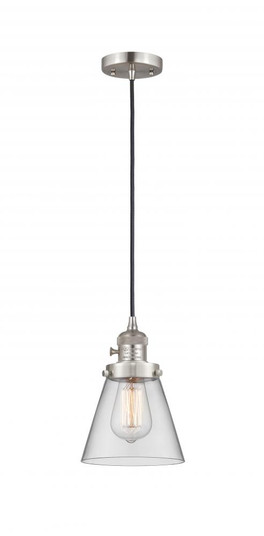 Cone - 1 Light - 6 inch - Brushed Satin Nickel - Cord hung - Mini Pendant (3442|201CSW-SN-G62-LED)