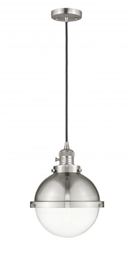 Hampden - 1 Light - 9 inch - Brushed Satin Nickel - Cord hung - Mini Pendant (3442|201CSW-SN-HFS-82-SN-LED)