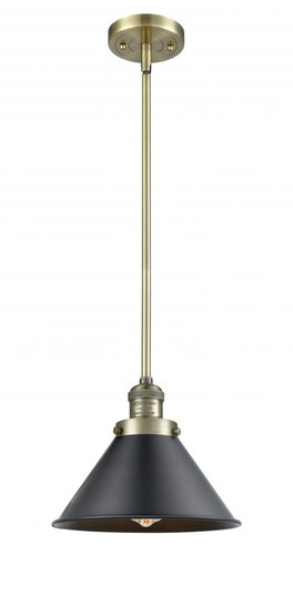 Briarcliff - 1 Light - 10 inch - Antique Brass - Stem Hung - Mini Pendant (3442|201S-AB-M10-BK-LED)