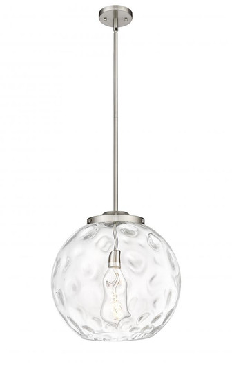 Athens Water Glass - 1 Light - 16 inch - Brushed Satin Nickel - Cord hung - Pendant (3442|221-1S-SN-G1215-16)