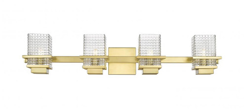 Wellfleet - 4 Light - 33 inch - Satin Gold - Bath Vanity Light (3442|310-4W-SG-CL-LED)