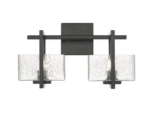Striate - 2 Light - 15 inch - Black - Bath Vanity Light (3442|312-2W-BK-CL-LED)
