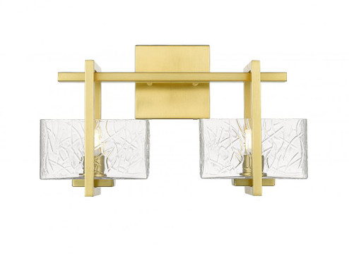Striate - 2 Light - 15 inch - Satin Gold - Bath Vanity Light (3442|312-2W-SG-CL-LED)