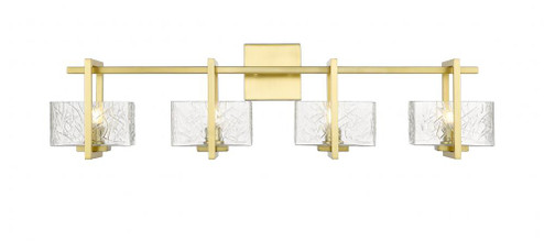 Striate - 4 Light - 33 inch - Satin Gold - Bath Vanity Light (3442|312-4W-SG-CL-LED)