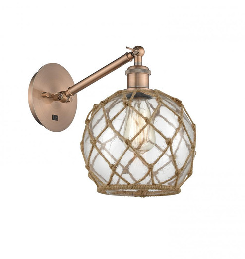 Farmhouse Rope - 1 Light - 8 inch - Antique Copper - Sconce (3442|317-1W-AC-G122-8RB)