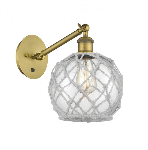 Farmhouse Rope - 1 Light - 8 inch - Brushed Brass - Sconce (3442|317-1W-BB-G122-8RW-LED)