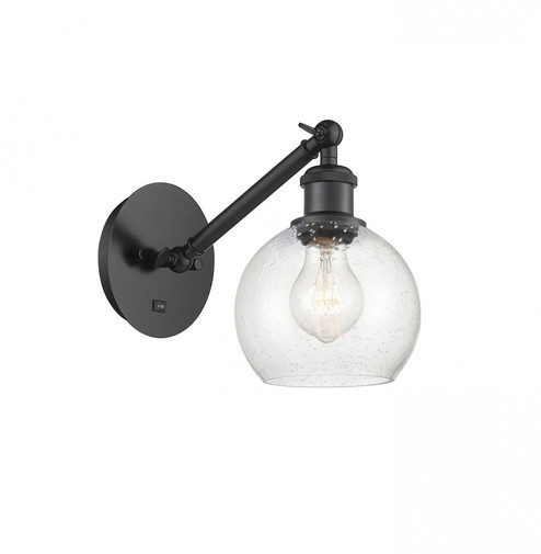 Athens - 1 Light - 6 inch - Matte Black - Adjustable Sconce (3442|317-1W-BK-G124-6)
