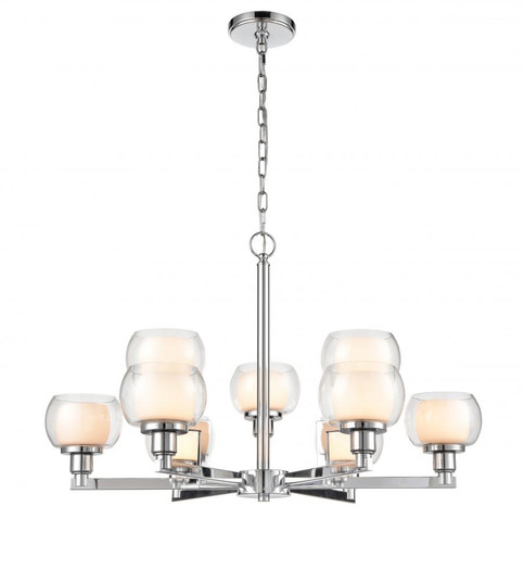 Cairo - 9 Light - 30 inch - Polished Chrome - Chain Hung - Chandelier (3442|330-9CR-PC-CLW-LED)