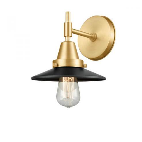 Railroad - 1 Light - 8 inch - Satin Gold - Sconce (3442|447-1W-SG-M6-BK-LED)