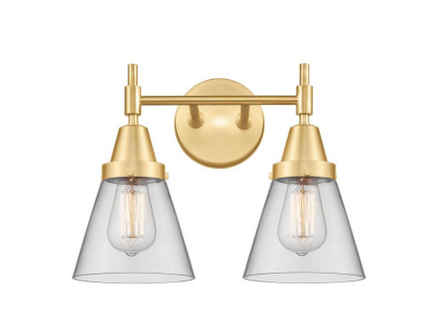 Cone - 2 Light - 15 inch - Satin Gold - Bath Vanity Light (3442|447-2W-SG-G62-LED)