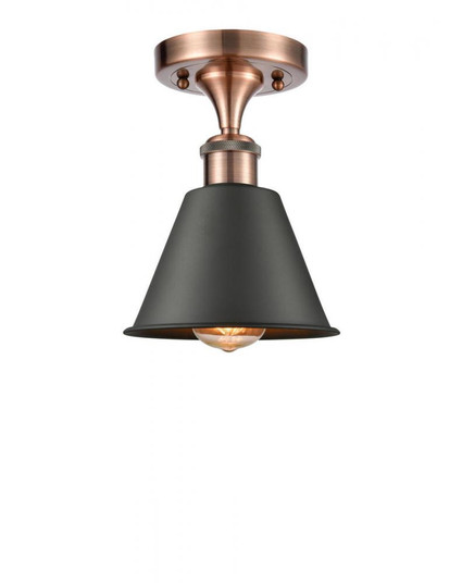 Smithfield - 1 Light - 7 inch - Antique Copper - Semi-Flush Mount (3442|516-1C-AC-M8-BK)