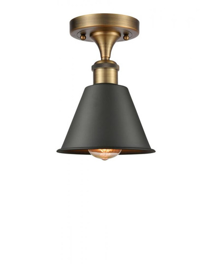 Smithfield - 1 Light - 7 inch - Brushed Brass - Semi-Flush Mount (3442|516-1C-BB-M8-BK-LED)