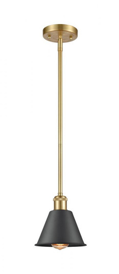 Smithfield - 1 Light - 7 inch - Satin Gold - Mini Pendant (3442|516-1S-SG-M8-BK)