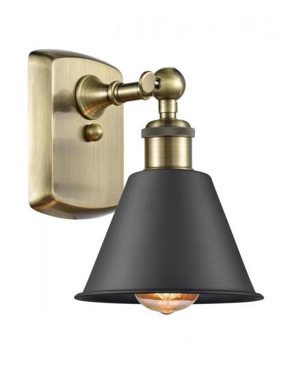 Smithfield - 1 Light - 7 inch - Antique Brass - Sconce (3442|516-1W-AB-M8-BK-LED)