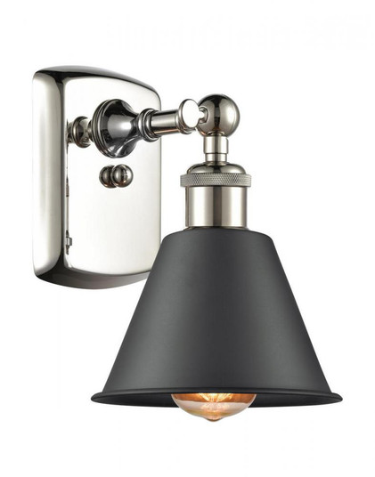 Smithfield - 1 Light - 7 inch - Polished Nickel - Sconce (3442|516-1W-PN-M8-BK-LED)