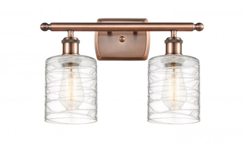 Cobbleskill - 2 Light - 15 inch - Antique Copper - Bath Vanity Light (3442|516-2W-AC-G1113-LED)