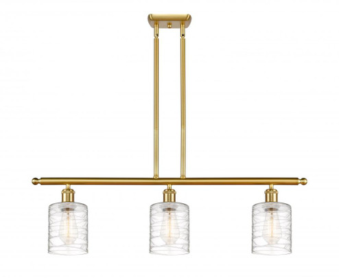 Cobbleskill - 3 Light - 36 inch - Satin Gold - Stem hung - Island Light (3442|516-3I-SG-G1113-LED)