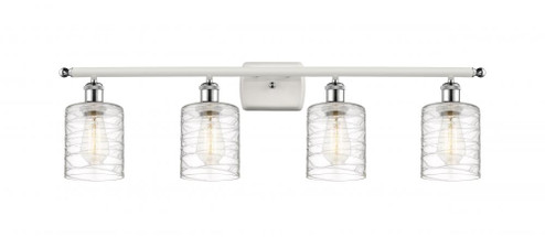 Cobbleskill - 4 Light - 35 inch - White Polished Chrome - Bath Vanity Light (3442|516-4W-WPC-G1113-LED)