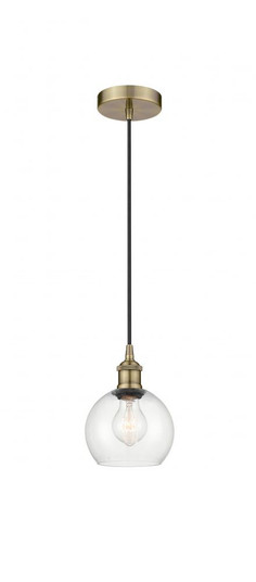 Athens - 1 Light - 6 inch - Antique Brass - Cord hung - Mini Pendant (3442|616-1P-AB-G122-6)