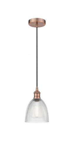 Castile - 1 Light - 6 inch - Antique Copper - Cord hung - Mini Pendant (3442|616-1P-AC-G382)