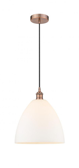 Bristol - 1 Light - 12 inch - Antique Copper - Cord hung - Mini Pendant (3442|616-1P-AC-GBD-121-LED)