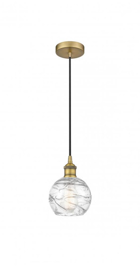 Athens Deco Swirl - 1 Light - 6 inch - Brushed Brass - Cord hung - Mini Pendant (3442|616-1P-BB-G1213-6)