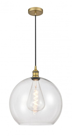 Athens - 1 Light - 14 inch - Brushed Brass - Cord hung - Pendant (3442|616-1P-BB-G122-14)
