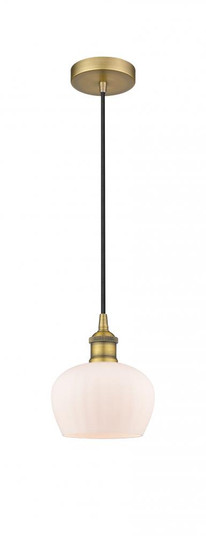 Fenton - 1 Light - 7 inch - Brushed Brass - Cord hung - Mini Pendant (3442|616-1P-BB-G91)