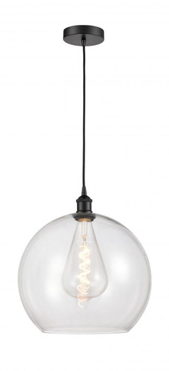 Athens - 1 Light - 14 inch - Matte Black - Cord hung - Pendant (3442|616-1P-BK-G122-14)