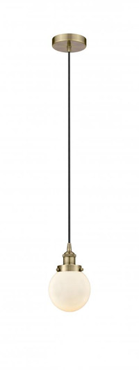 Beacon - 1 Light - 6 inch - Antique Brass - Cord hung - Mini Pendant (3442|616-1PH-AB-G201-6-LED)