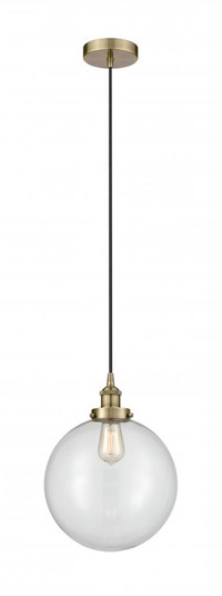 Beacon - 1 Light - 12 inch - Antique Brass - Cord hung - Mini Pendant (3442|616-1PH-AB-G202-12-LED)
