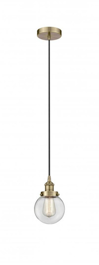 Beacon - 1 Light - 6 inch - Antique Brass - Cord hung - Mini Pendant (3442|616-1PH-AB-G202-6)