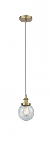 Beacon - 1 Light - 6 inch - Antique Brass - Cord hung - Mini Pendant (3442|616-1PH-AB-G204-6)