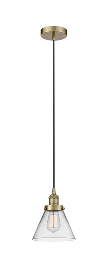 Cone - 1 Light - 8 inch - Antique Brass - Cord hung - Mini Pendant (3442|616-1PH-AB-G42-LED)