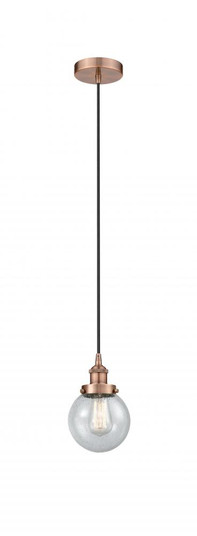 Beacon - 1 Light - 6 inch - Antique Copper - Cord hung - Mini Pendant (3442|616-1PH-AC-G204-6-LED)