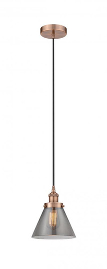 Cone - 1 Light - 8 inch - Antique Copper - Cord hung - Mini Pendant (3442|616-1PH-AC-G43-LED)