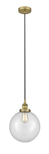 Beacon - 1 Light - 10 inch - Brushed Brass - Cord hung - Mini Pendant (3442|616-1PH-BB-G202-10-LED)
