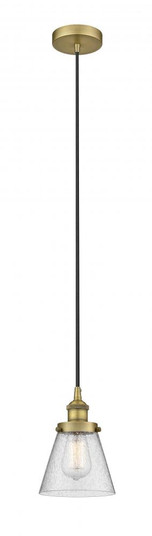 Cone - 1 Light - 6 inch - Brushed Brass - Cord hung - Mini Pendant (3442|616-1PH-BB-G64-LED)