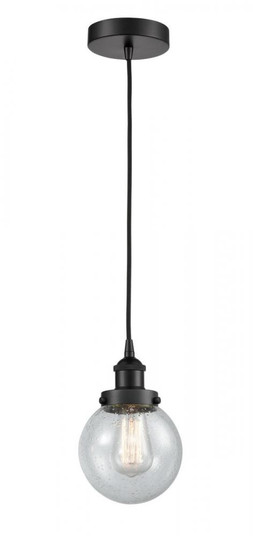 Beacon - 1 Light - 6 inch - Matte Black - Cord hung - Mini Pendant (3442|616-1PH-BK-G204-6)