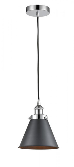 Appalachian - 1 Light - 8 inch - Polished Chrome - Cord hung - Mini Pendant (3442|616-1PH-PC-M13-BK)