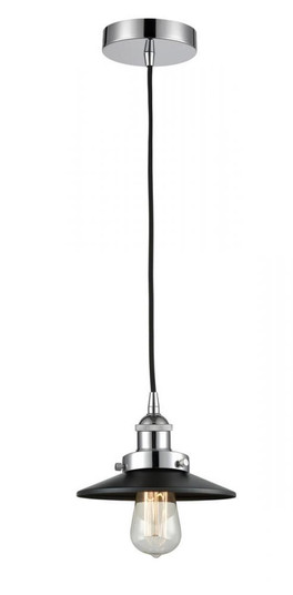 Edison - 1 Light - 8 inch - Polished Chrome - Cord hung - Mini Pendant (3442|616-1PH-PC-M6-BK-LED)