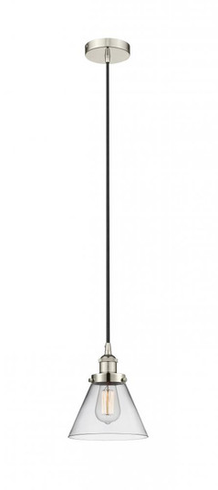 Cone - 1 Light - 8 inch - Polished Nickel - Cord hung - Mini Pendant (3442|616-1PH-PN-G42)
