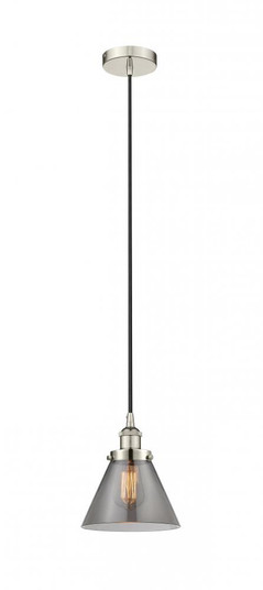 Cone - 1 Light - 8 inch - Polished Nickel - Cord hung - Mini Pendant (3442|616-1PH-PN-G43)