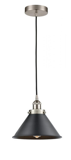 Briarcliff - 1 Light - 10 inch - Brushed Satin Nickel - Cord hung - Mini Pendant (3442|616-1PH-SN-M10-BK-LED)