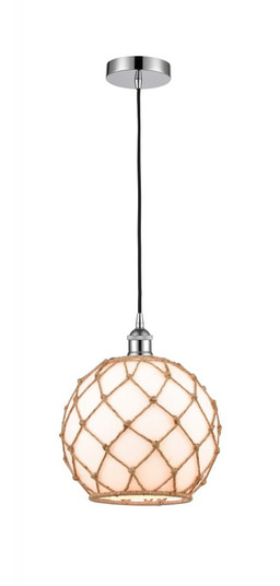Farmhouse Rope - 1 Light - 10 inch - Polished Chrome - Cord hung - Mini Pendant (3442|616-1P-PC-G121-10RB)