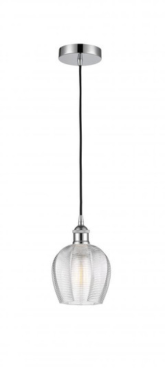 Norfolk - 1 Light - 6 inch - Polished Chrome - Cord hung - Mini Pendant (3442|616-1P-PC-G462-6-LED)
