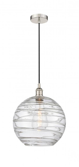 Athens Deco Swirl - 1 Light - 12 inch - Polished Nickel - Cord hung - Mini Pendant (3442|616-1P-PN-G1213-12-LED)