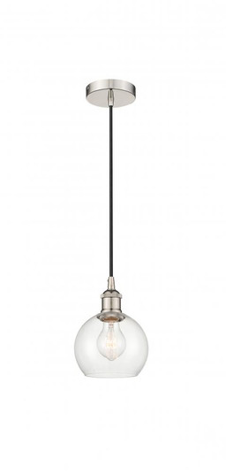 Athens - 1 Light - 6 inch - Polished Nickel - Cord hung - Mini Pendant (3442|616-1P-PN-G122-6)